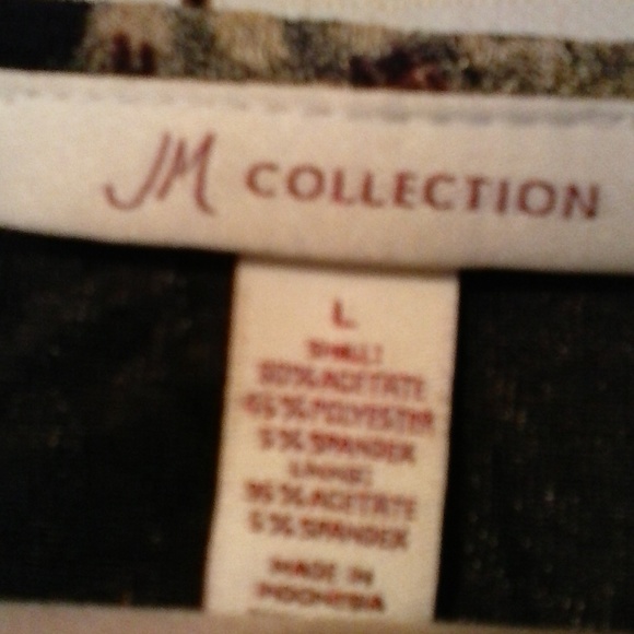 JM COLLECTION ANIMAL PRINT 2-N-1 DRESS BLOUSE - Picture 2 of 6